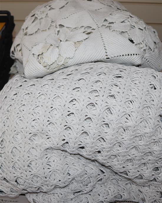 Three French crochet bedspreads